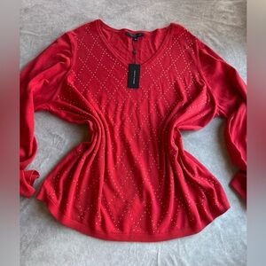 Tommy Hilfiger Red Crew Neck Sweater